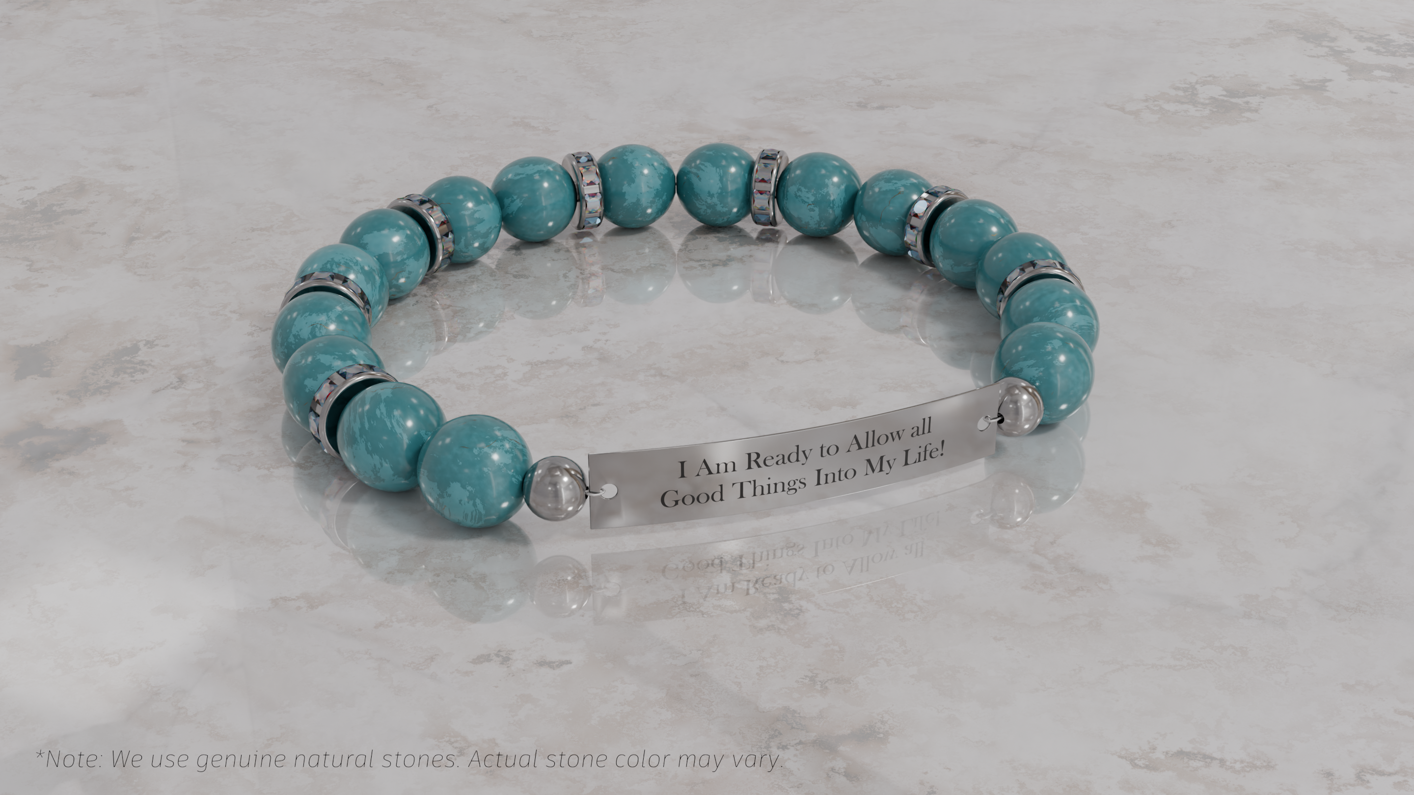 Positive Perspective Ocean Blue Apatite Stone Bracelet- Readiness