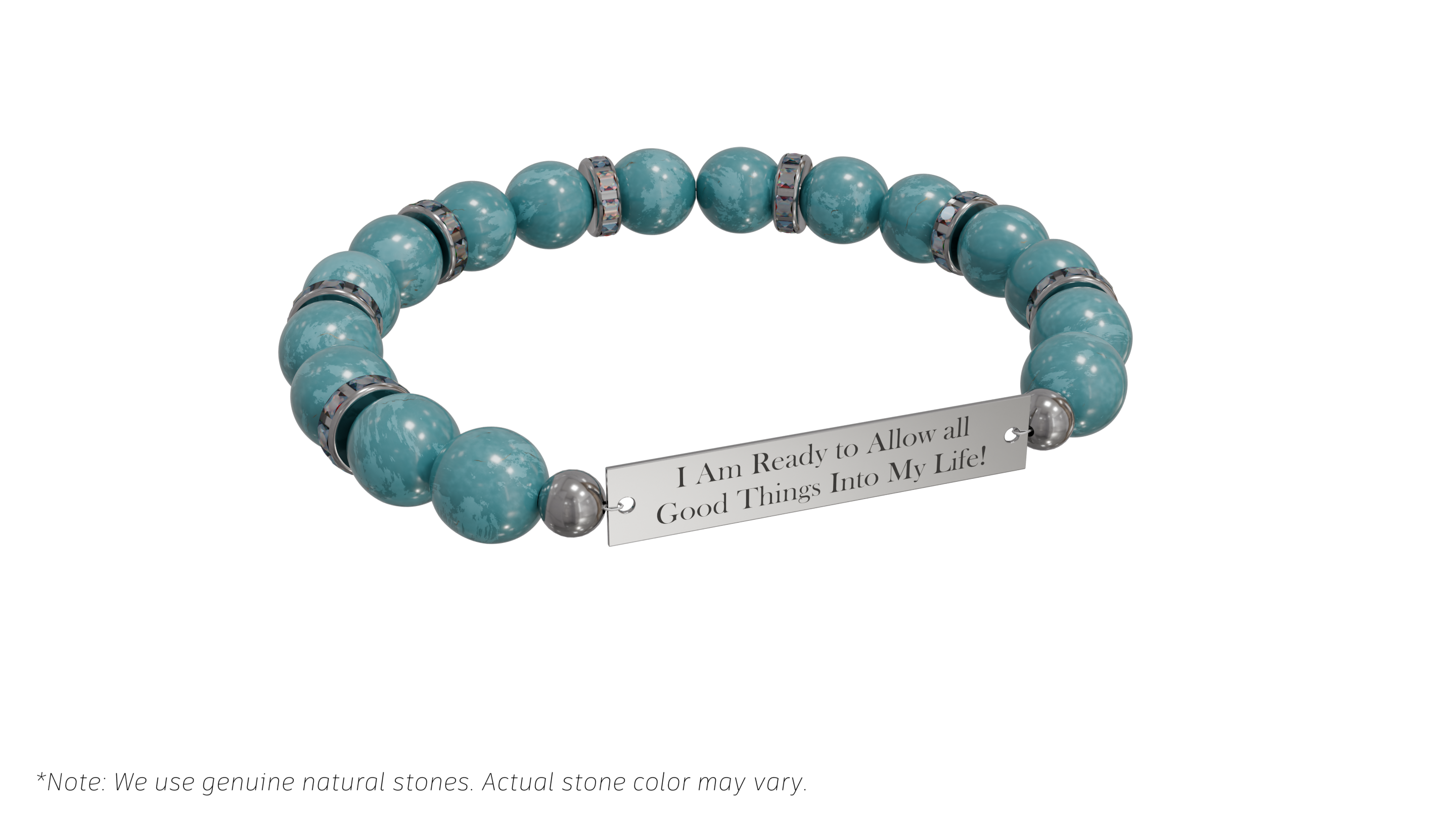 Positive Perspective Ocean Blue Apatite Stone Bracelet- Readiness