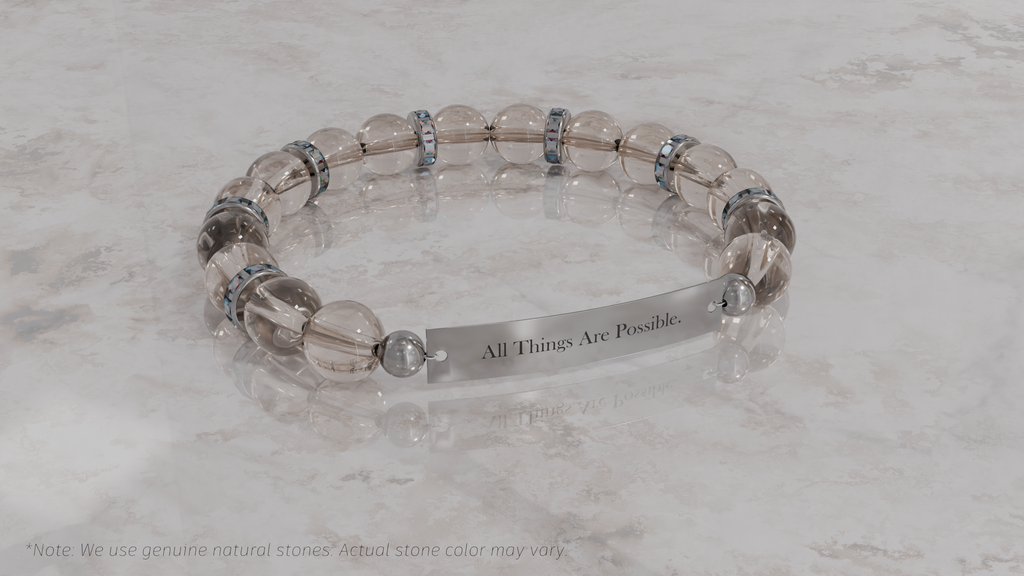 Positive Perspective Clear Quartz Stone Bracelet-Clarity