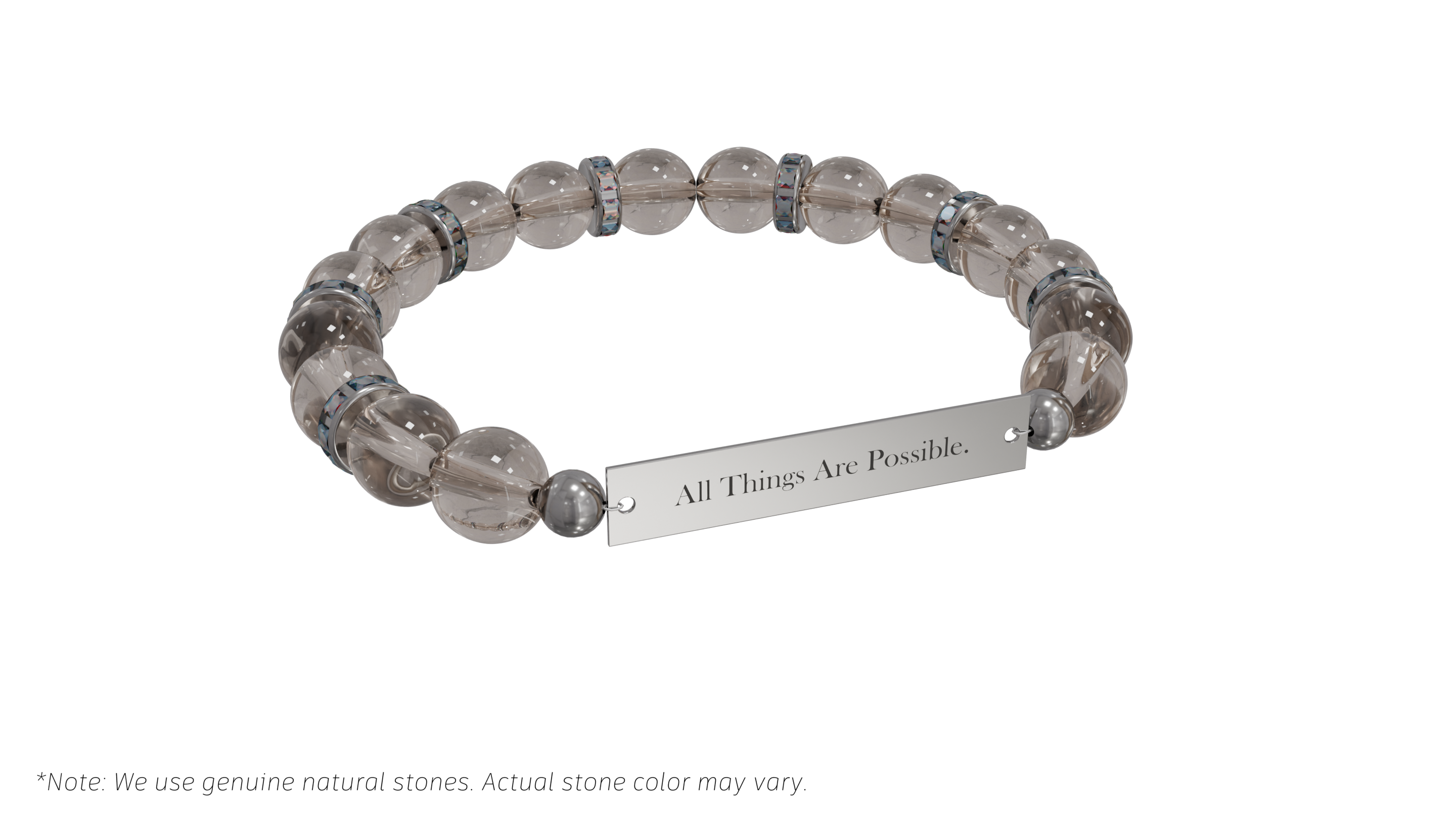 Positive Perspective Clear Quartz Stone Bracelet-Clarity