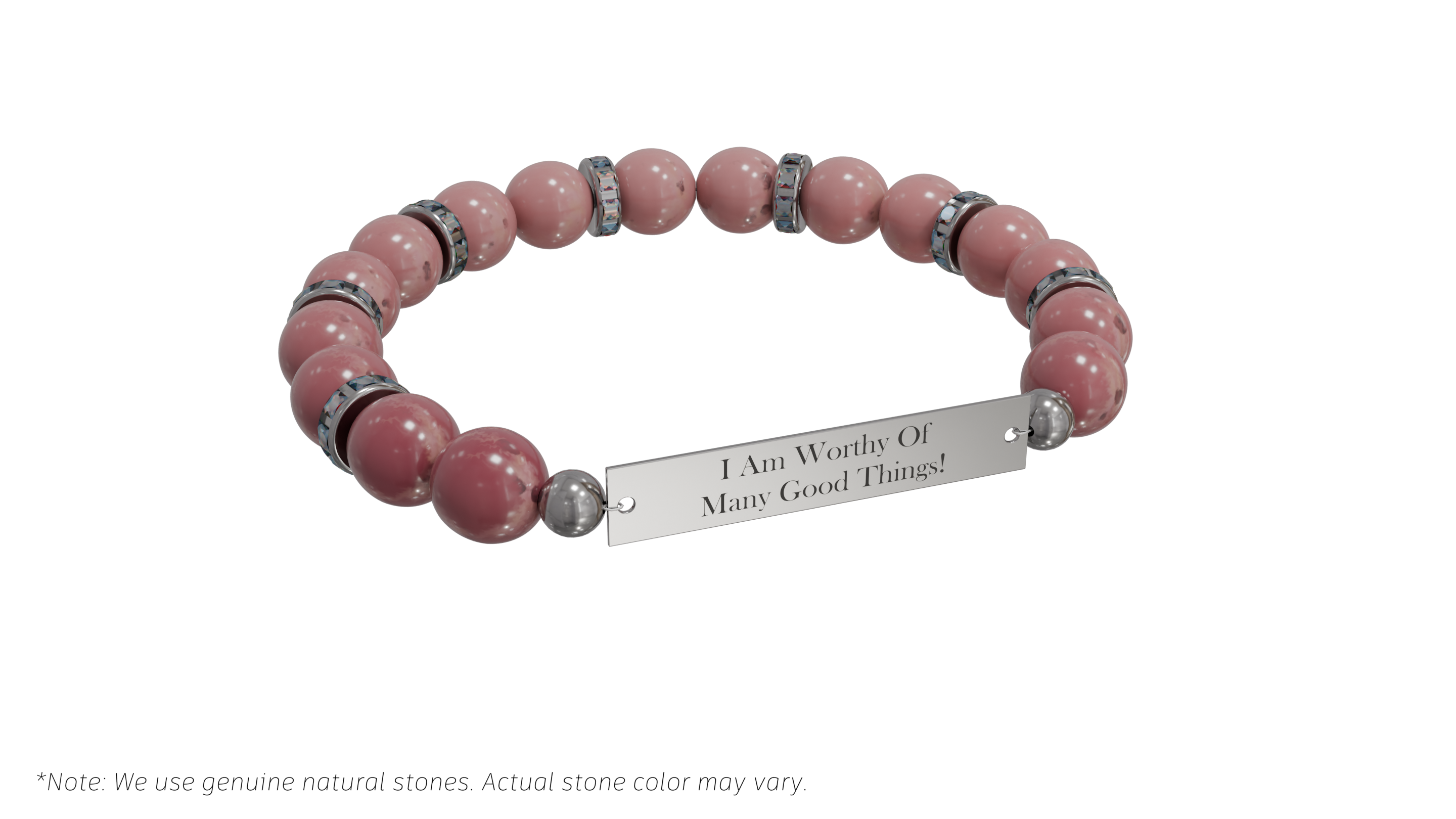 Positive Perspective Rhodonite Stone Bracelet-Worthiness