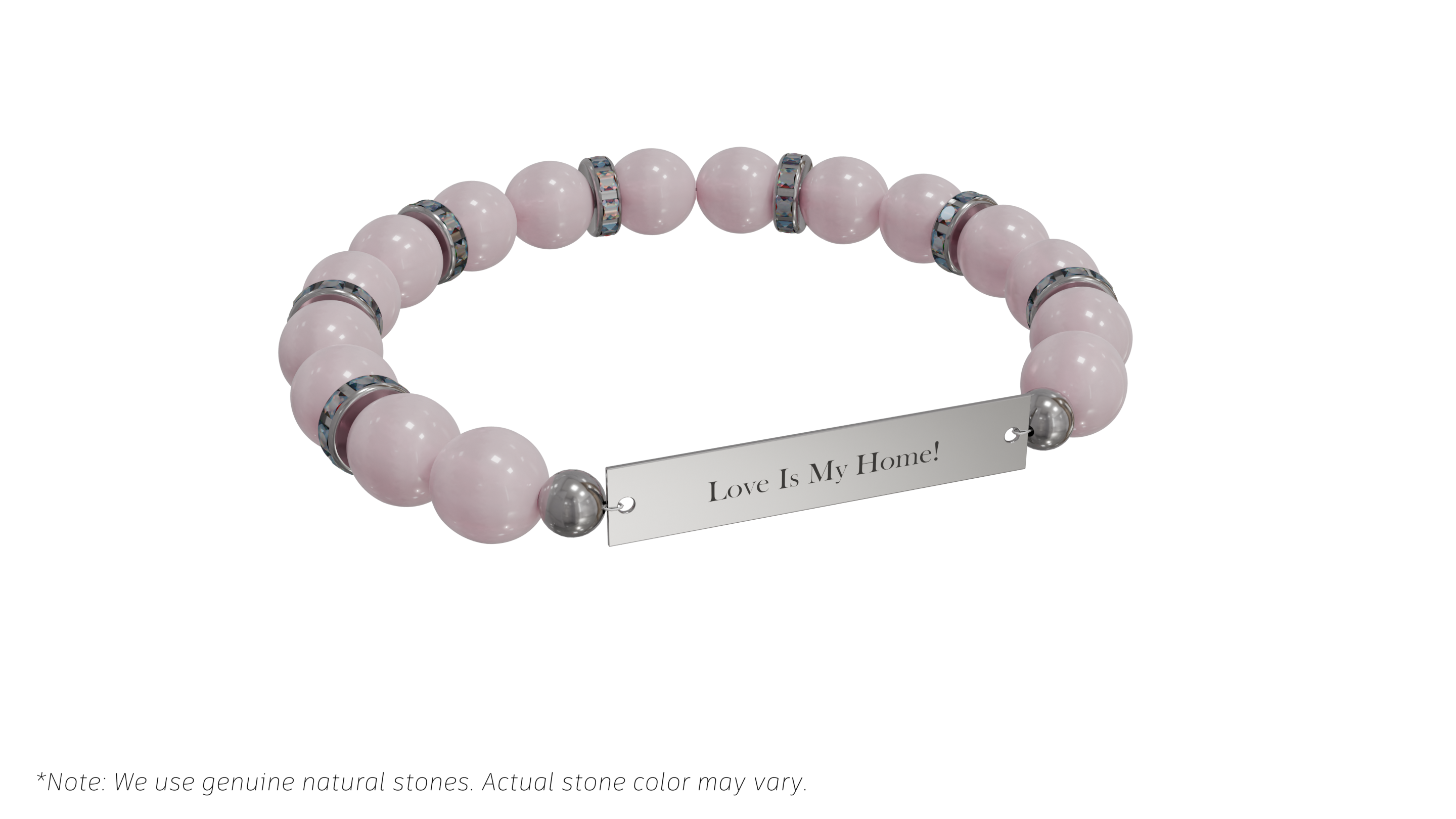 Positive Perspective Rose Quartz Stone Bracelet-Love