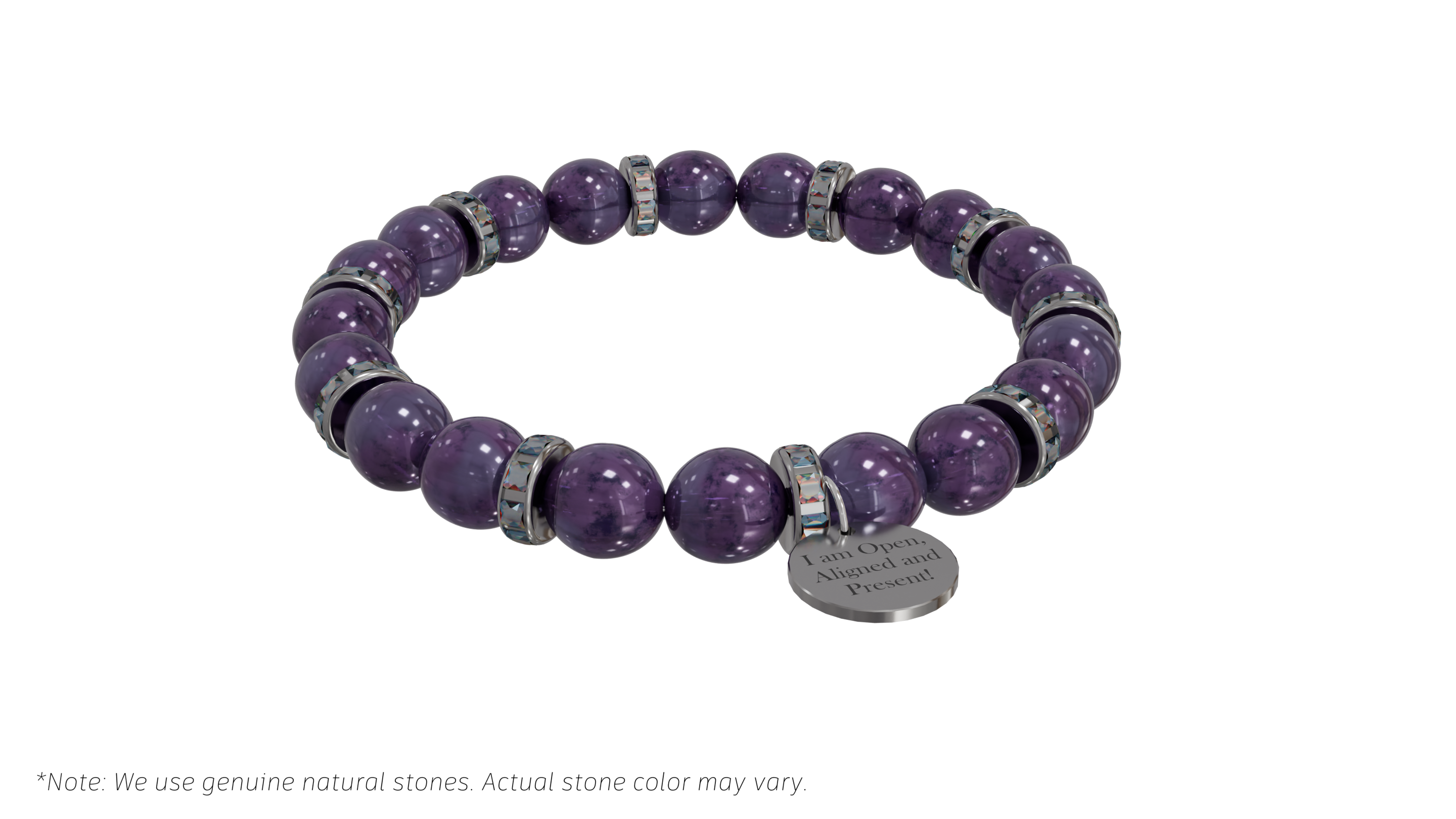 Positive Perspective Amethyst Stone Bracelet- Calmness