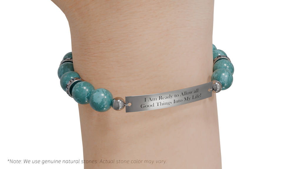 Positive Perspective Ocean Blue Apatite Stone Bracelet- Readiness
