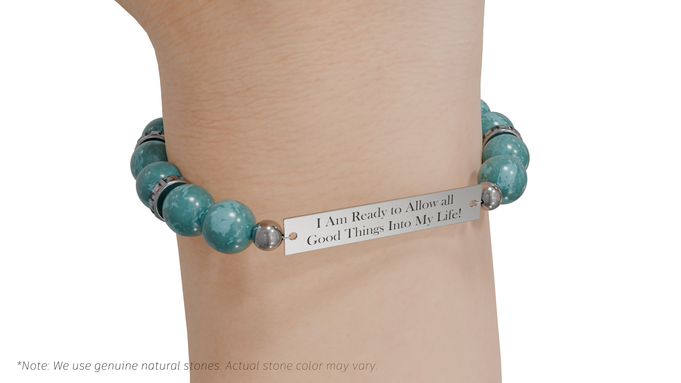 Positive Perspective Ocean Blue Apatite Stone Bracelet- Readiness