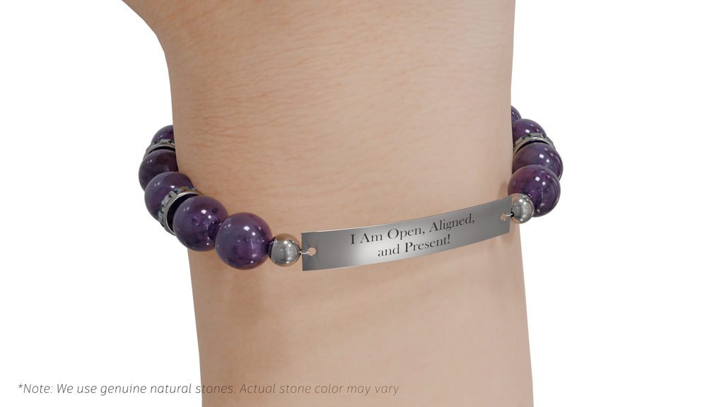 Positive Perspective Amethyst Stone Bracelet - Calmness - Flat Plate