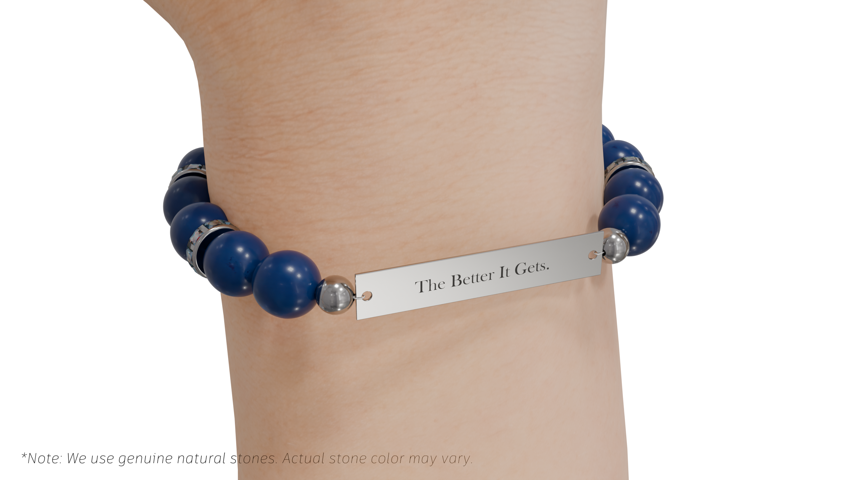 Positive Perspective Blue Aventurine Stone Bracelet-Focus