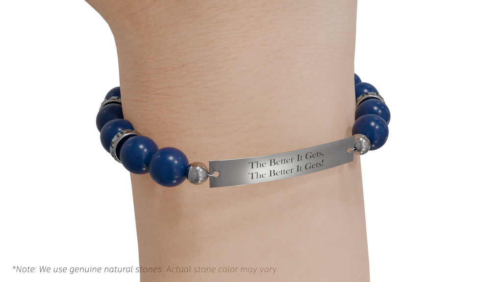 Positive Perspective Blue Aventurine Stone Bracelet-Focus