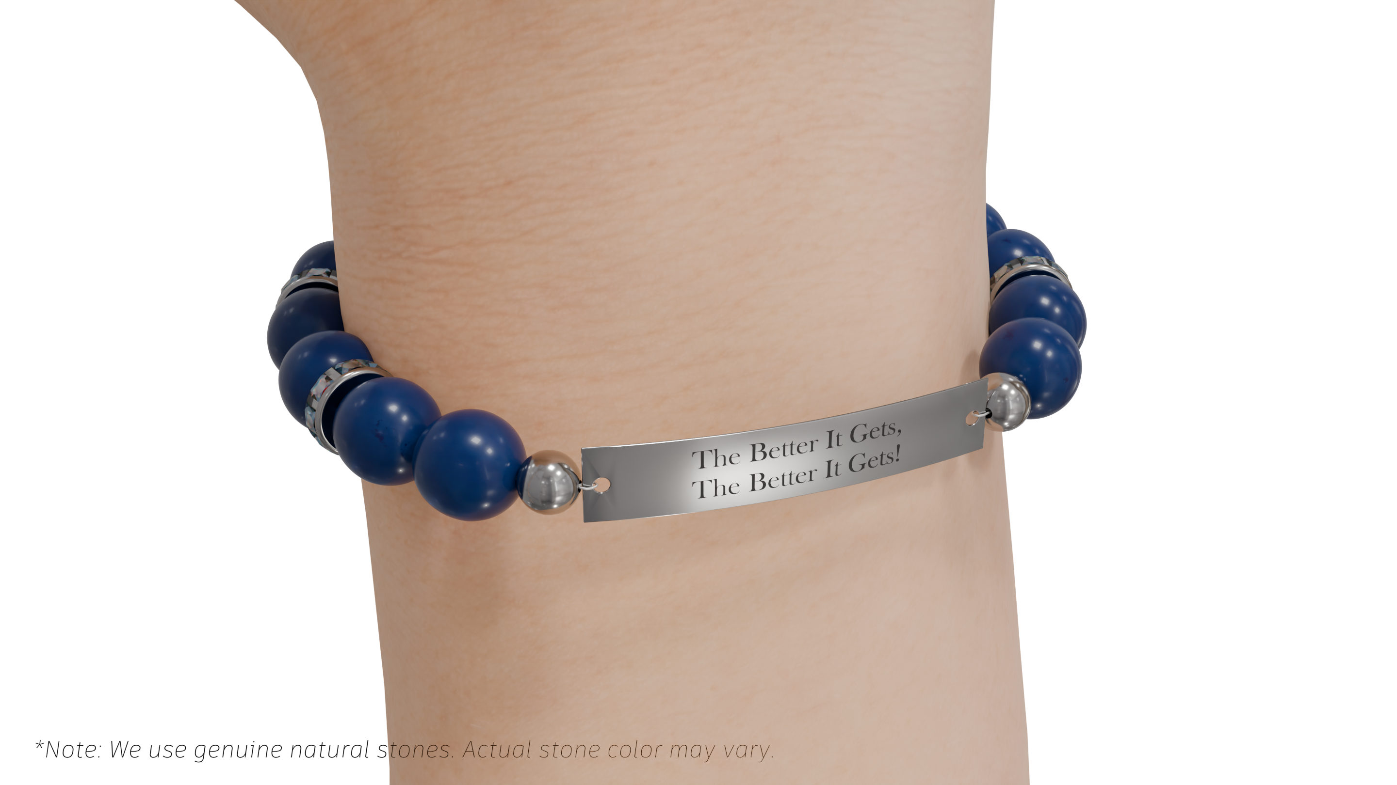 Positive Perspective Blue Aventurine Stone Bracelet-Focus