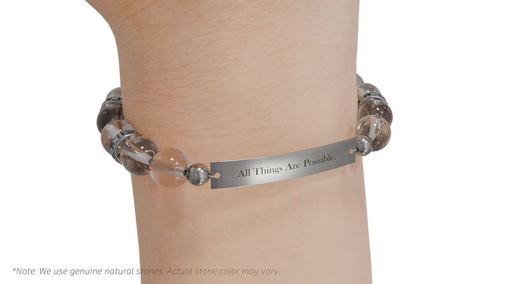 Positive Perspective Clear Quartz Stone Bracelet-Clarity