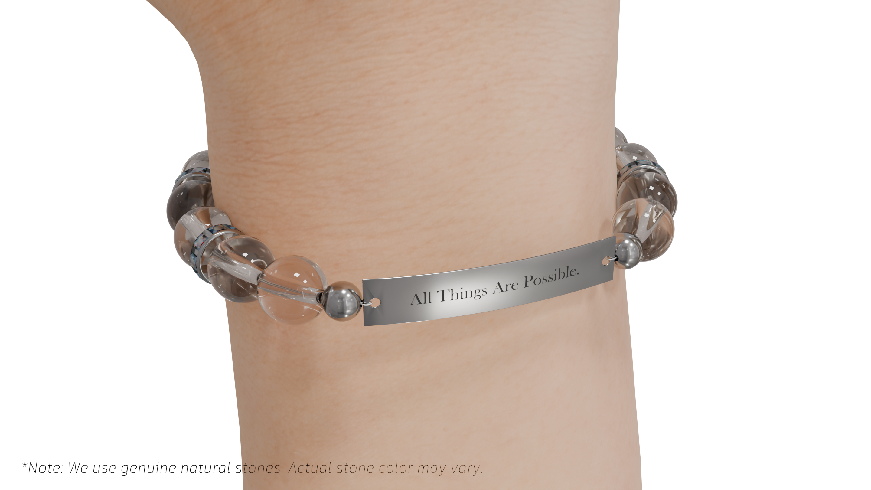 Positive Perspective Clear Quartz Stone Bracelet-Clarity