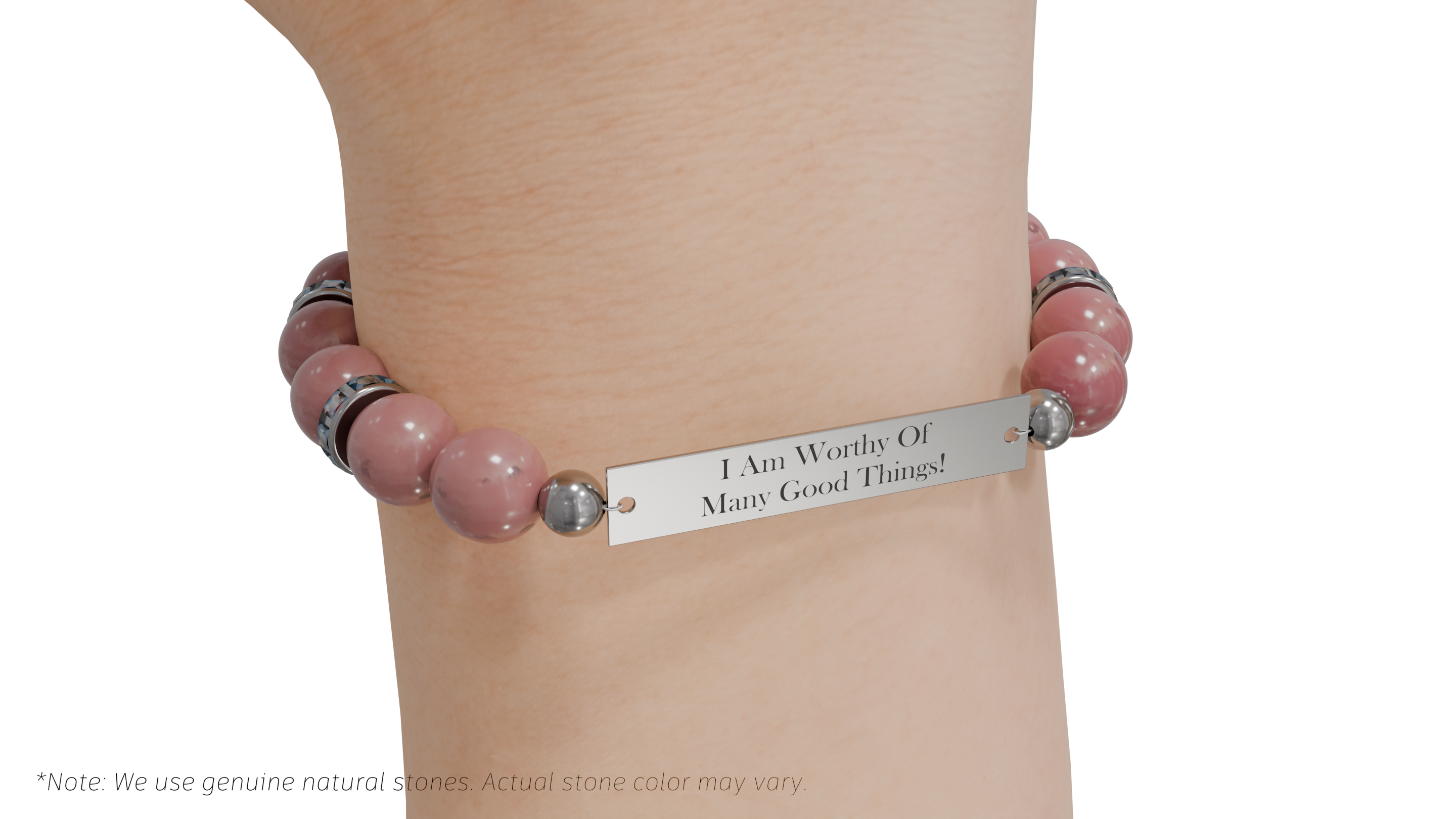 Positive Perspective Rhodonite Stone Bracelet-Worthiness