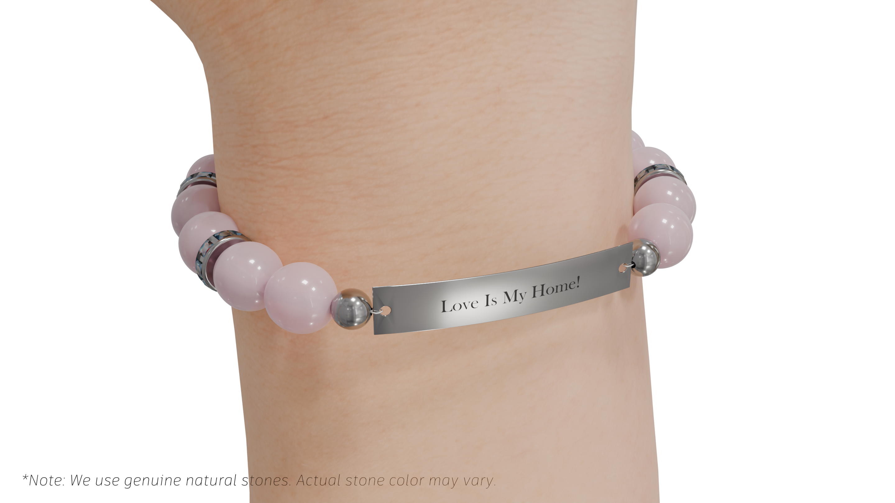Positive Perspective Rose Quartz Stone Bracelet-Love