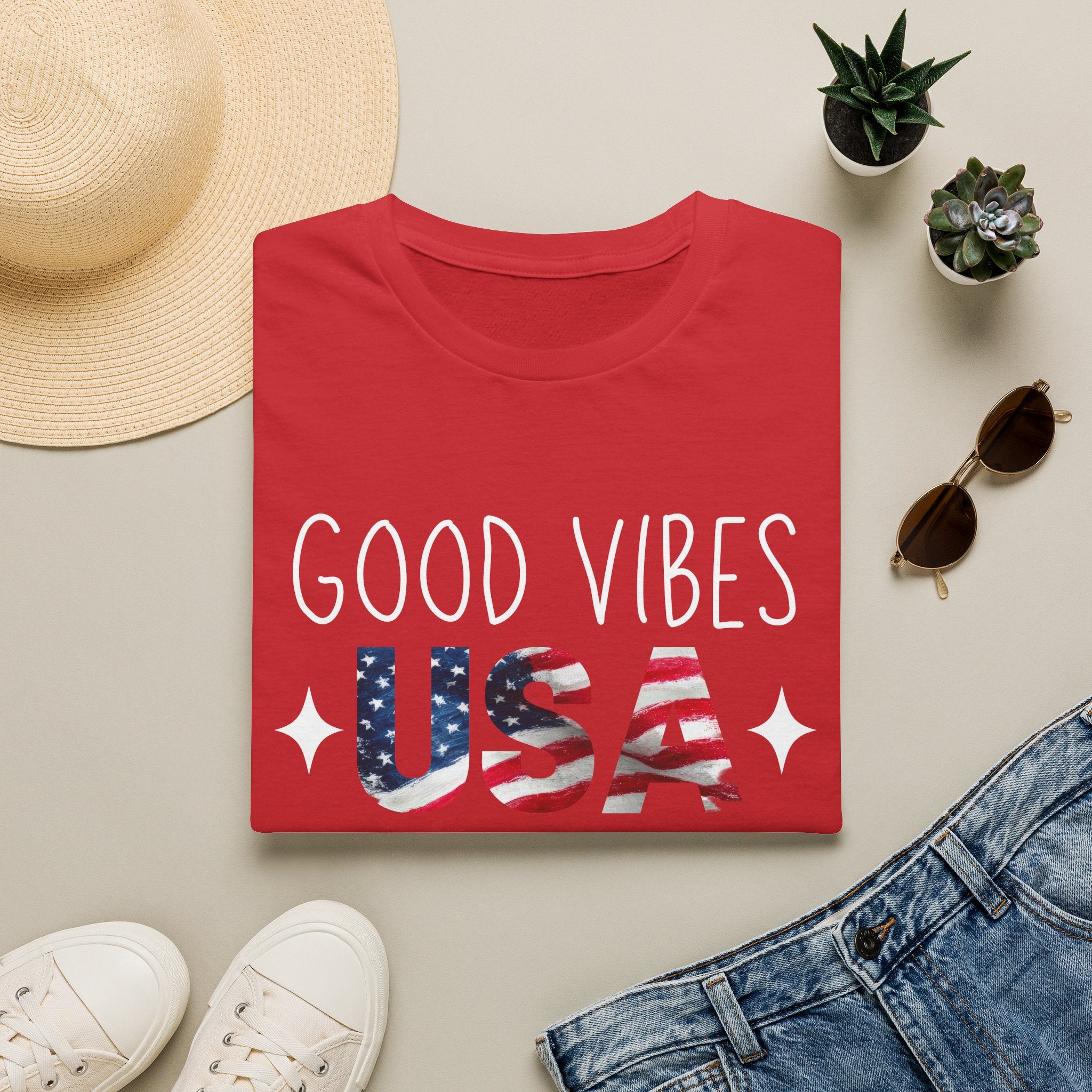 Good Vibes USA Independence Day T-Shirt