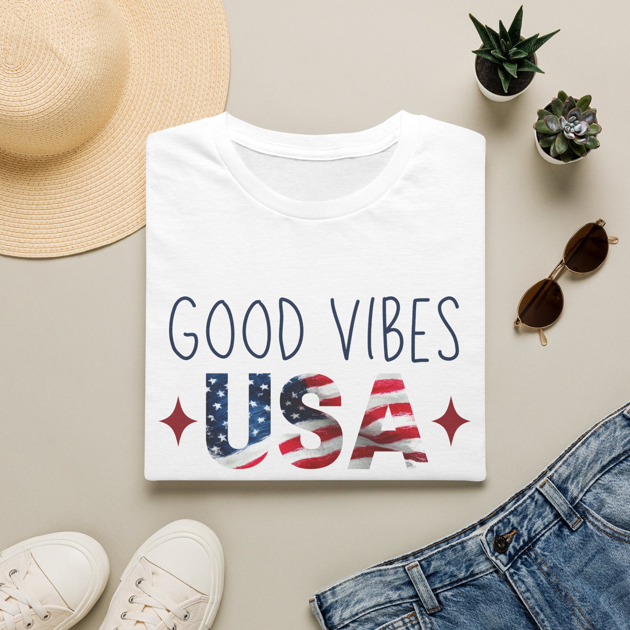 Good Vibes USA Independence Day T-Shirt