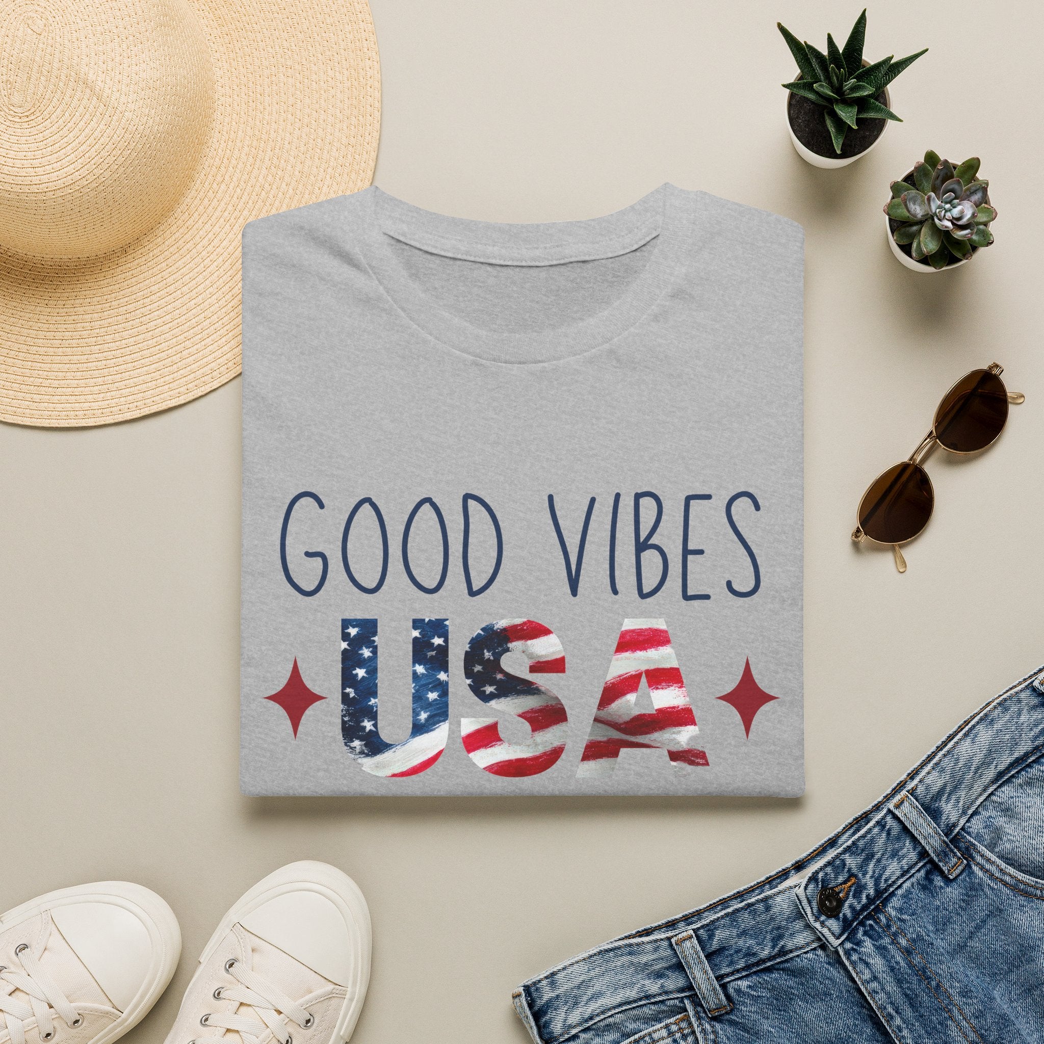 Good Vibes USA Independence Day T-Shirt