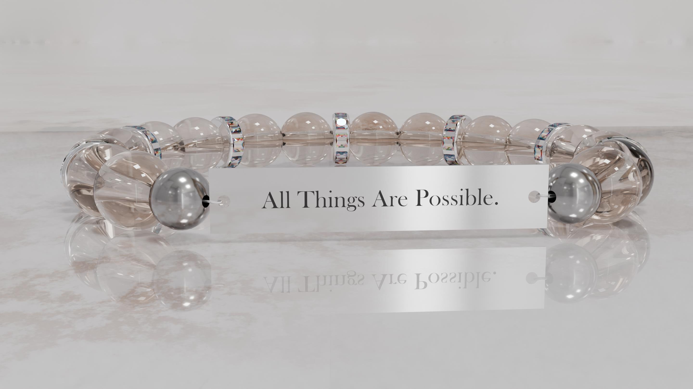 Positive Perspective Clear Quartz Stone Bracelet-Clarity