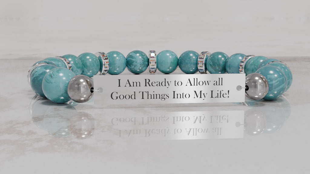 Positive Perspective Ocean Blue Apatite Stone Bracelet- Readiness