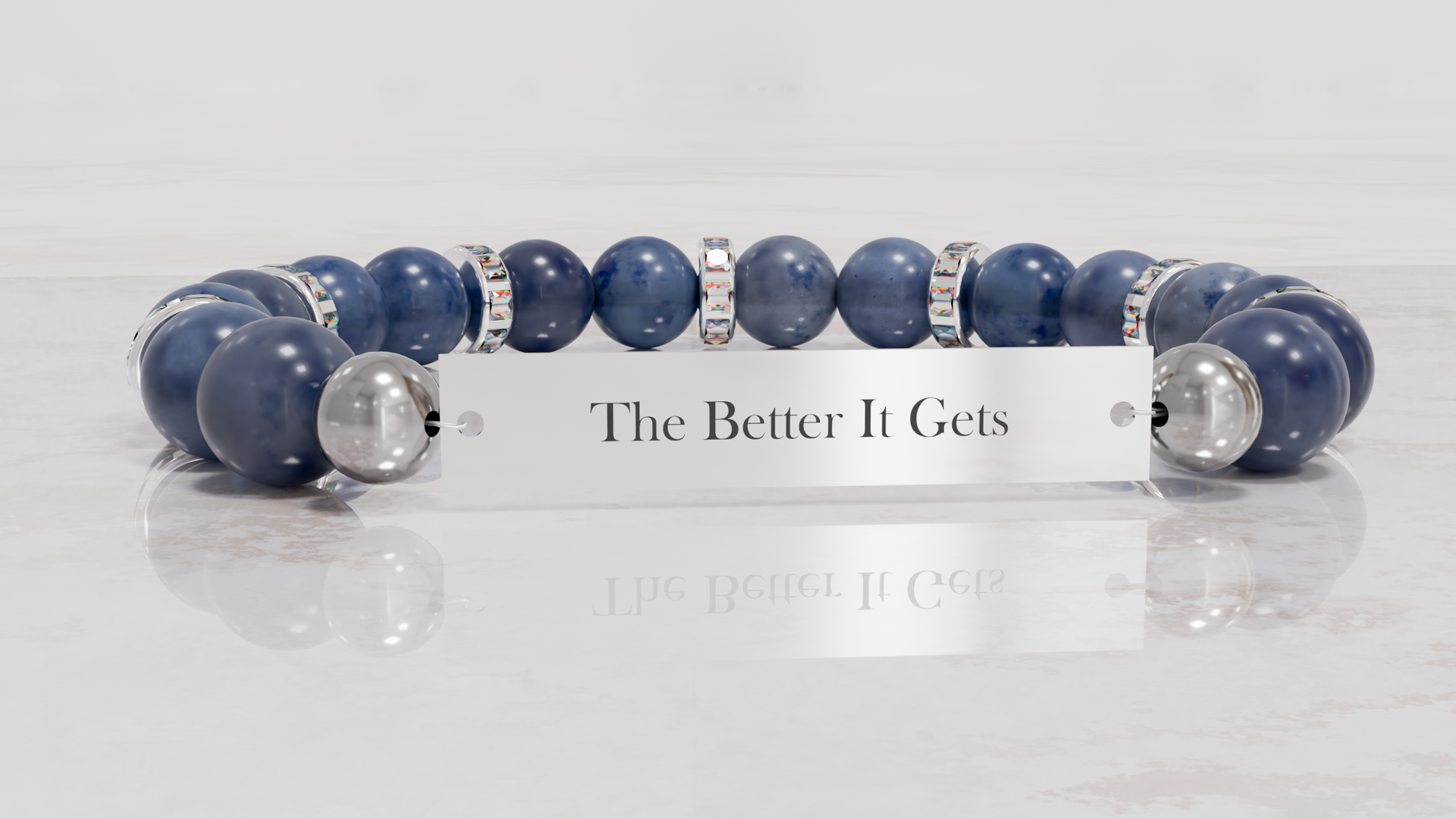 Positive Perspective Blue Aventurine Stone Bracelet-Focus