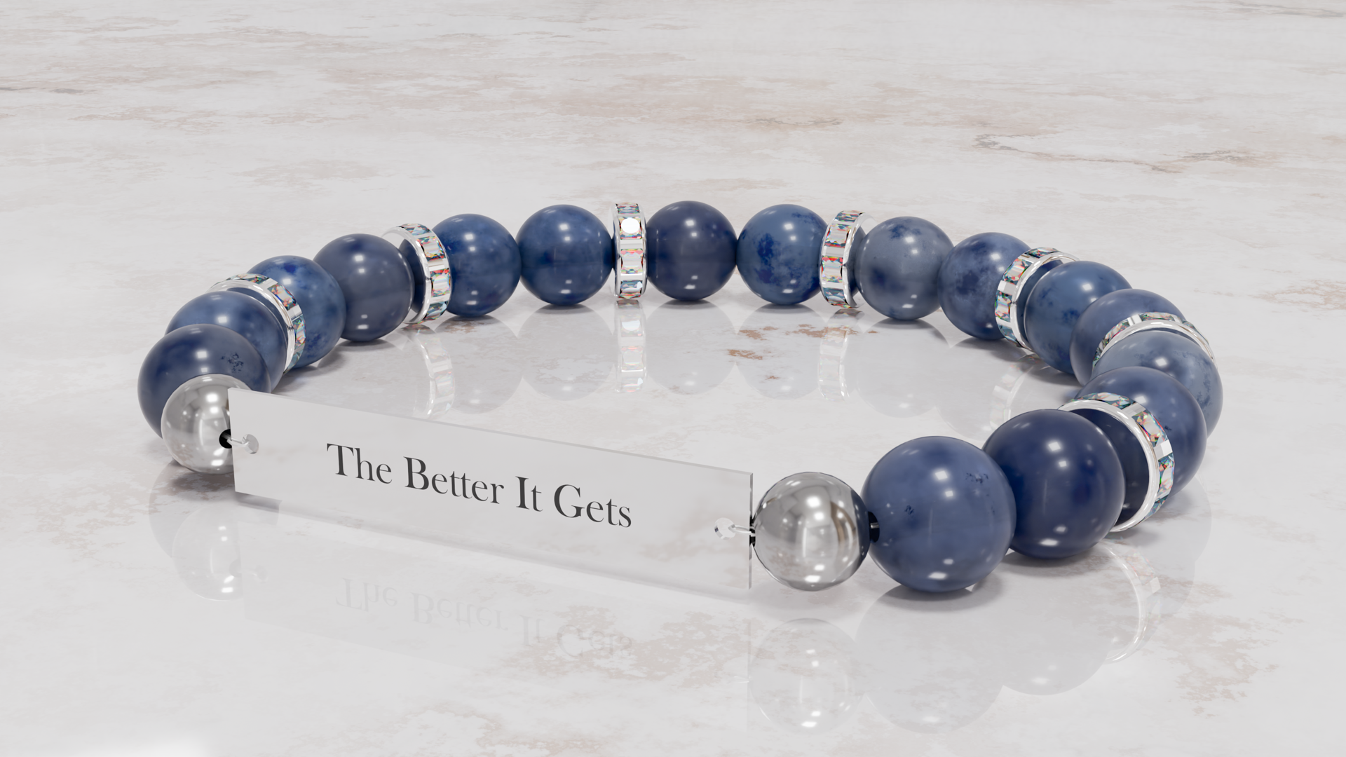 Positive Perspective Blue Aventurine Stone Bracelet-Focus