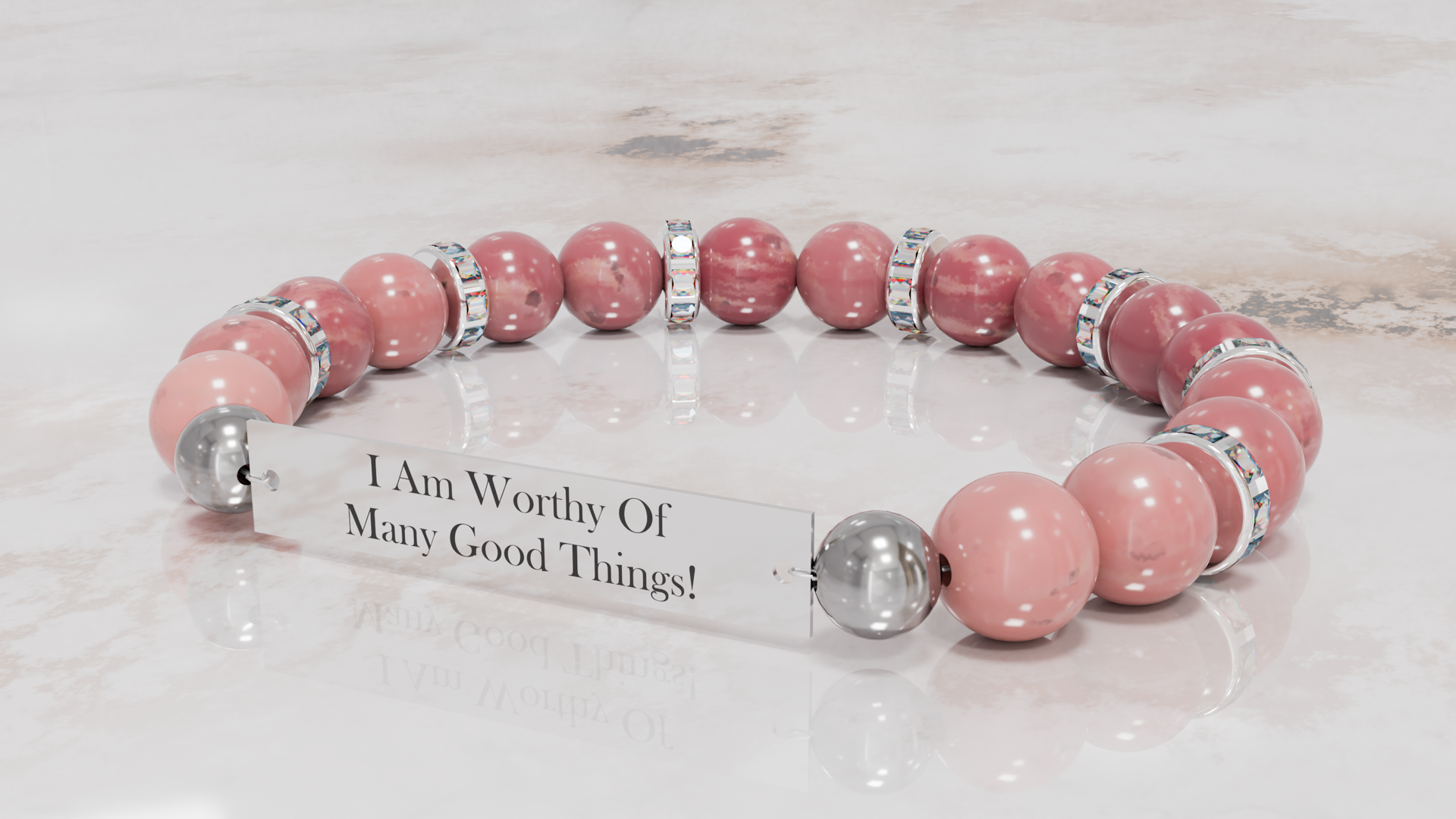 Positive Perspective Rhodonite Stone Bracelet-Worthiness