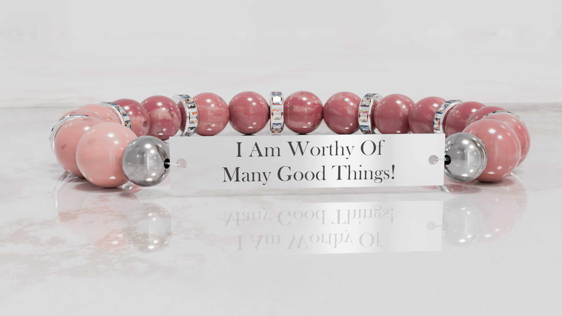 Positive Perspective Rhodonite Stone Bracelet-Worthiness