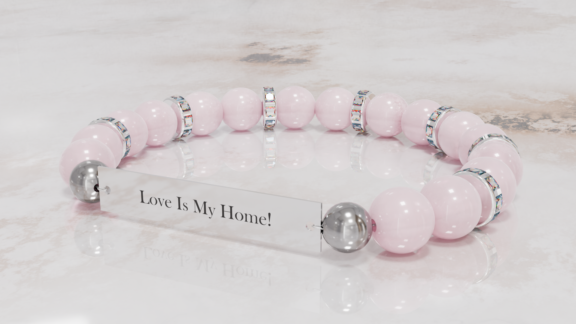 Positive Perspective Rose Quartz Stone Bracelet-Love
