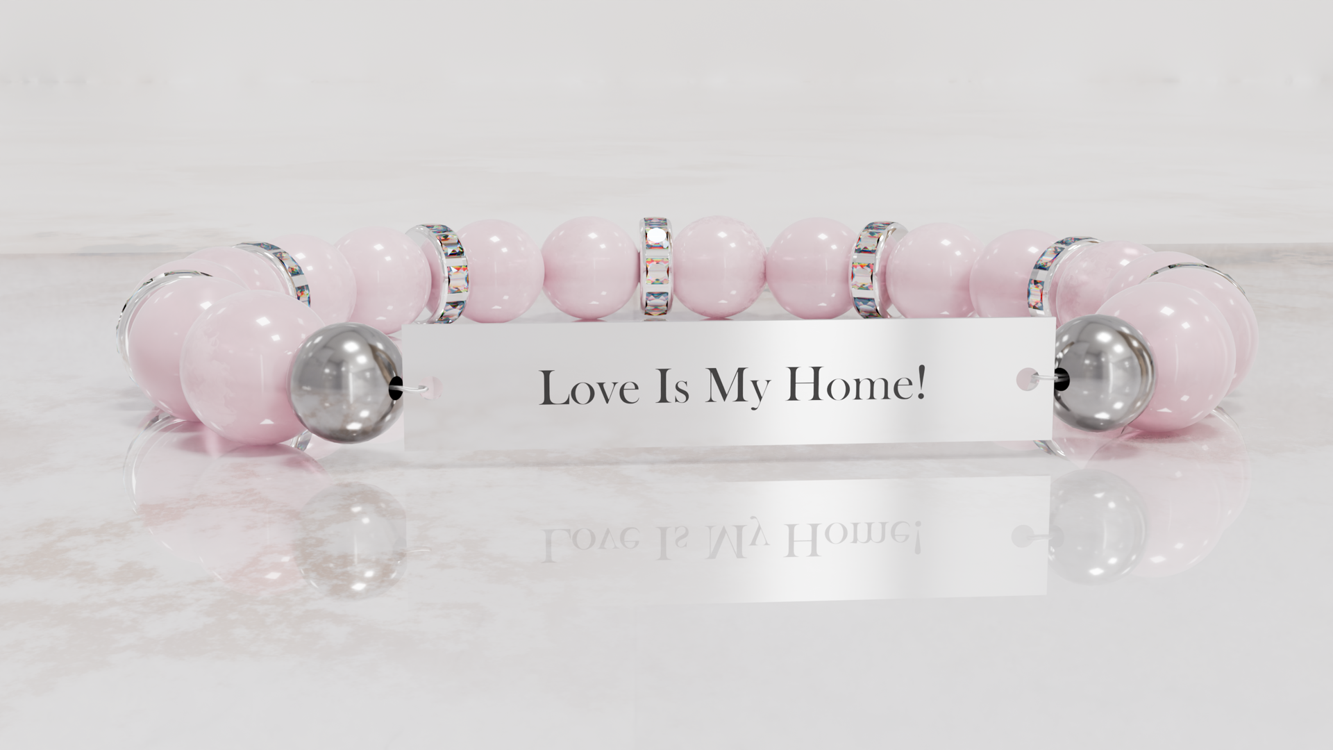 Positive Perspective Rose Quartz Stone Bracelet-Love