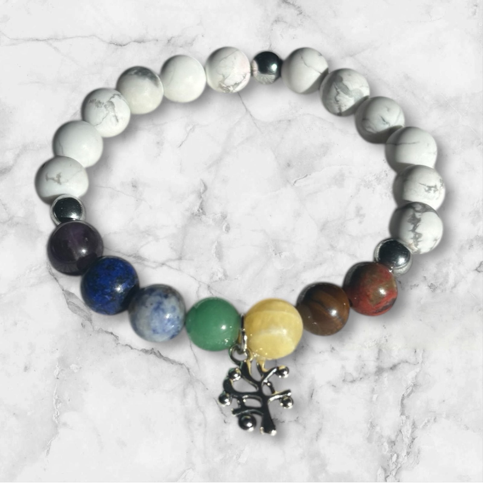 Chakra Balance Bracelet /w Tree of Life Charm for Balance