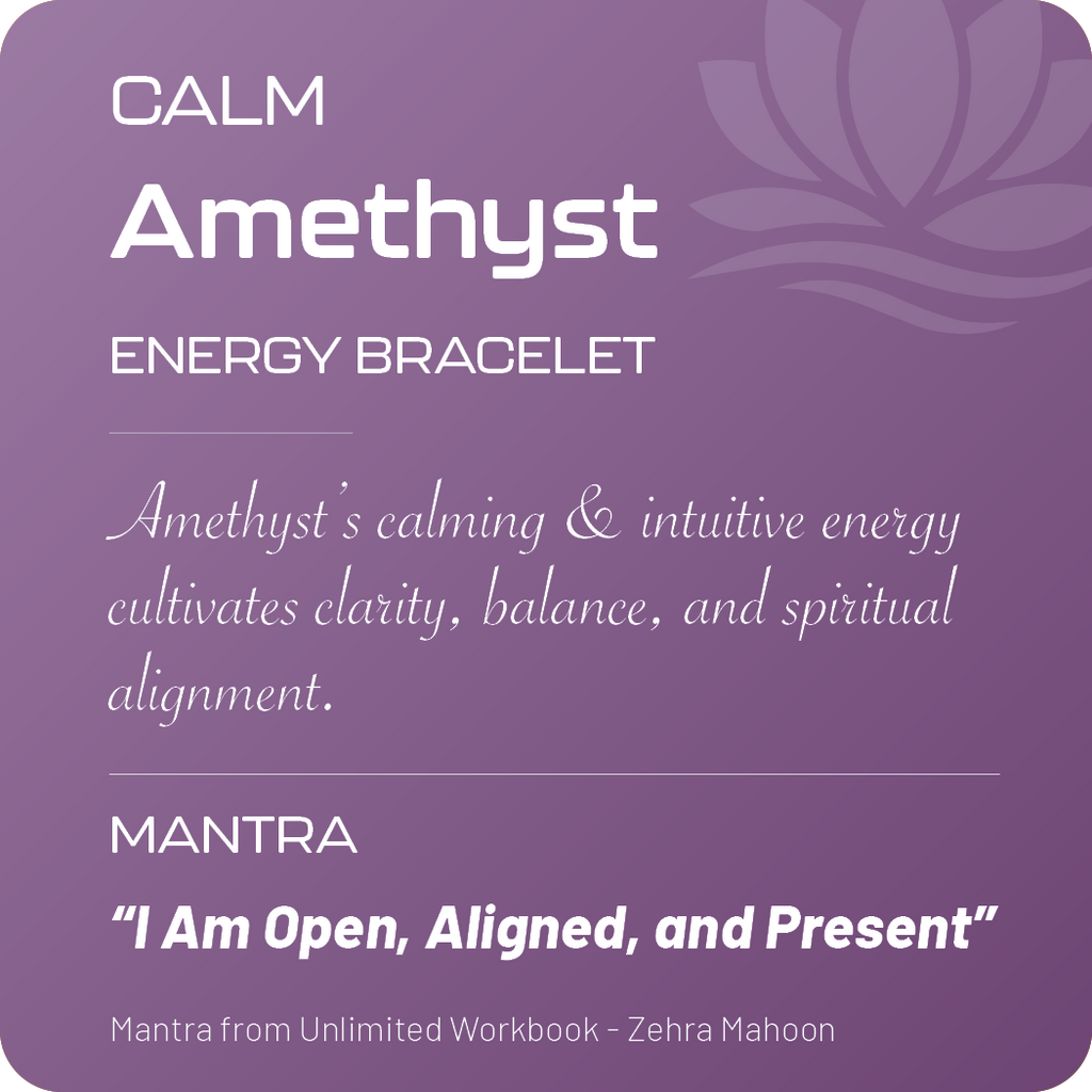 Positive Perspective Amethyst Stone Bracelet - Calmness - Flat Plate