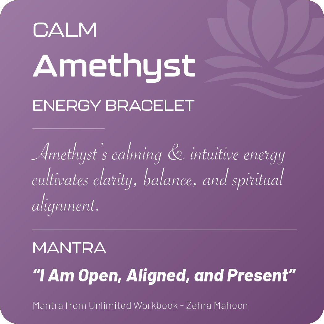 Positive Perspective Amethyst Stone Bracelet - Calmness - Flat Plate